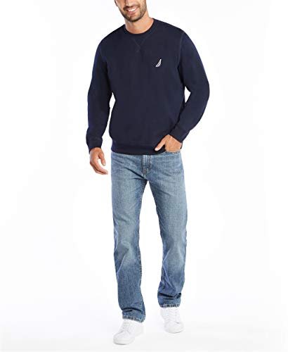 nautica men's crew neck fleece sweatshirt