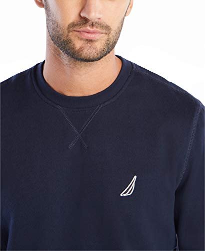 nautica men's basic crew neck fleece sweatshirt