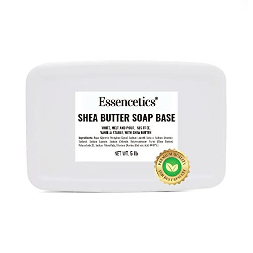 Essencetics 20 LB - Shea Butter Melt and Pour Soap Base - SLS and SLES Free  - Premium Glycerin Soap Base for Soap Making - Use with Soap Making