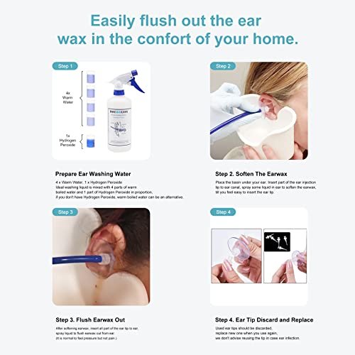 BOCOOLIFE Ear Wax Removal Tool, Ear Cleaning Kit, Ear Washer Irrigation  Flushing Kit, Ear Basin & 3 Ear Tips, Easy to Operate, Safe and Effective  to Clean Ear Built Up Wax of