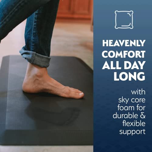 Sky Solutions Anti Fatigue Kitchen Mat – Genius Ergonomic Cushioned Floor Mats for Office or Home Standing Desk or Sink w/ Acupressure Massage Ball