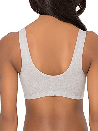 Fruit Of The Loom Women'S Comfort Front Close Sport Bra With Mesh Straps,  Heather Grey, 36 - Imported Products from USA - iBhejo