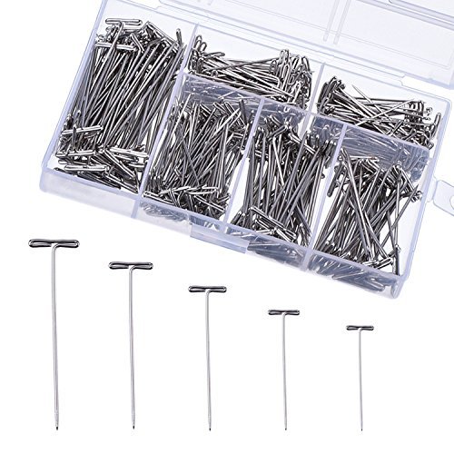 Outus 450 Pieces Steel T-Pins 1 Inch, 1-1/4 Inch, 1-1/2 Inch, 1-3