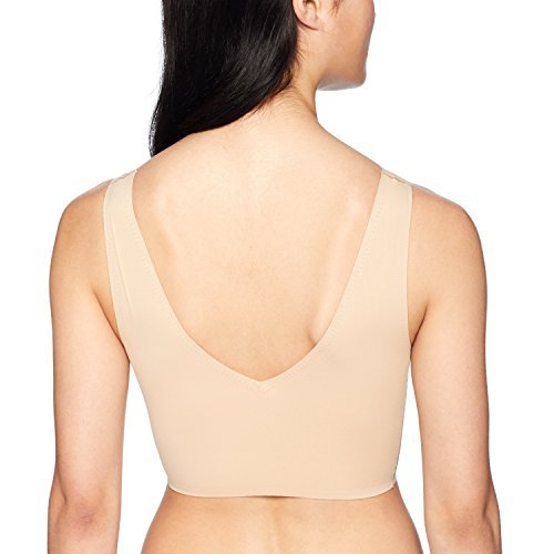 Calvin Klein Women'S Invisibles Comfort Seamless Lightly Lined V Neck Bralette  Bra, Beige, Medium - Imported Products from USA - iBhejo