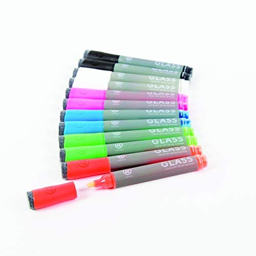  U Brands Medium Point Dry Erase Markers, Office Supplies,  Assorted Pastel Colors, with Eraser Cap, 8 Count : Office Products