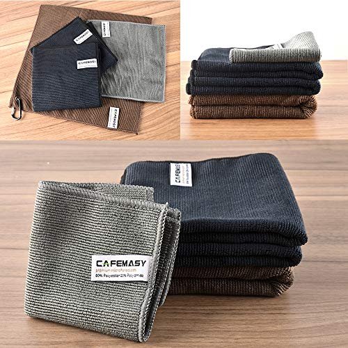  CAFEMASY Barista Micro Cleaning Towels Pack 4pcs Soft Absorbent  Non-Abrasive Micro Cleaning Cloth with Hook for Barista to Clean Steam Wand  Coffee or Espresso Machine : Home & Kitchen
