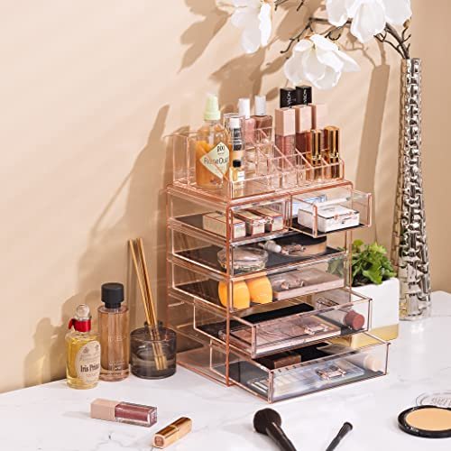 Sorbus Clear Cosmetic Makeup Organizer - Make Up & Jewelry Storage, Case &  Display - Spacious Design - Great Holder For Dresser, Bathroom, Vanity & C  - Imported Products from USA - iBhejo