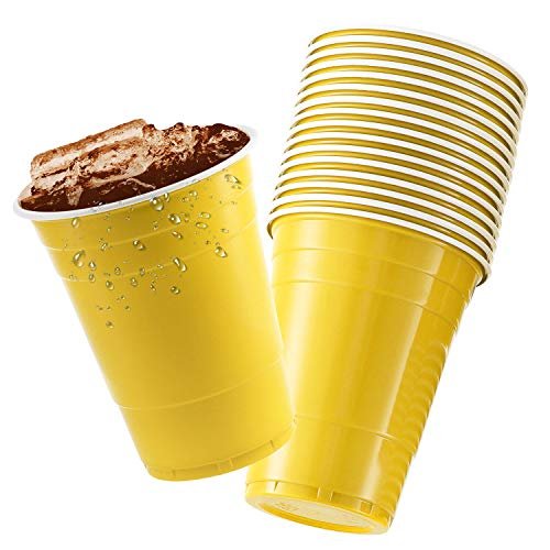 StarMar Black Plastic Cups, [50 Pack] 16 Oz Party Cup Disposable Cup Big  Birthday party Cups