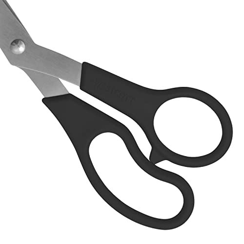 Westcott 13402 Scissors, All-Purpose Bent Scissors For Office And Home,  Black, 3 Pack - Imported Products from USA - iBhejo
