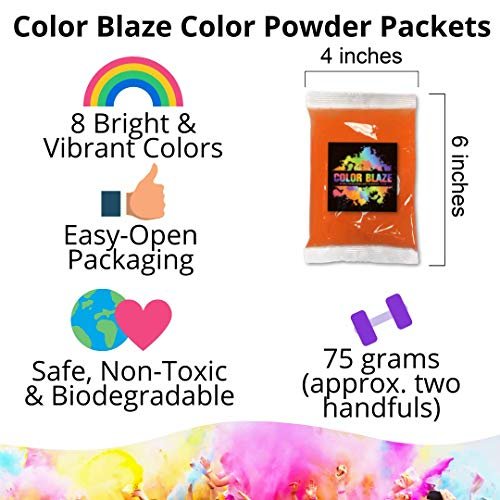  Color Blaze 8 paquetes de polvo Holi Color – 2.65 oz