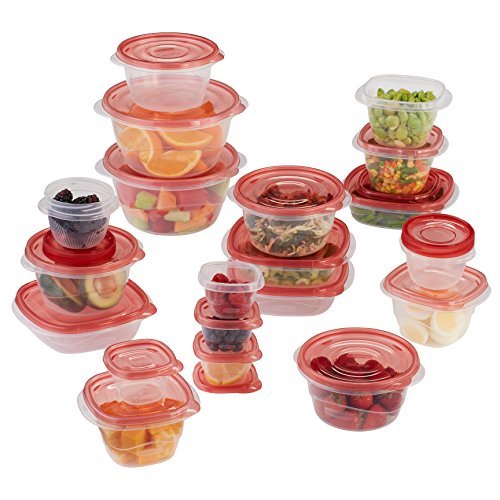 Rubbermaid TakeAlongs Small Bowl Food Storage Containers, 3.2 Cup, Tint  Chili, 2 Count