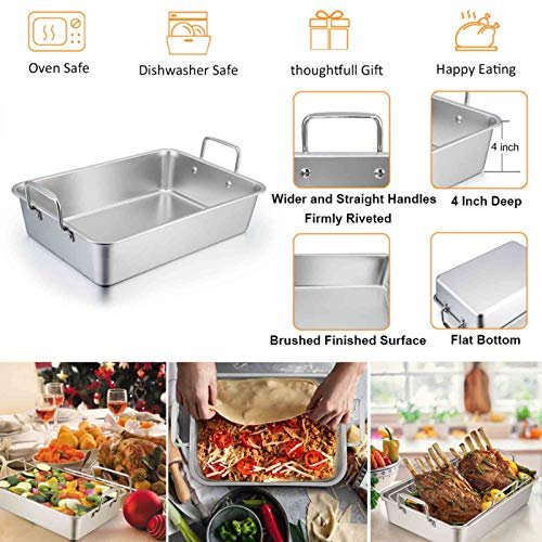 TeamFar Bakeware Sets of 7, Stainless Steel Bakeware Sets for Oven