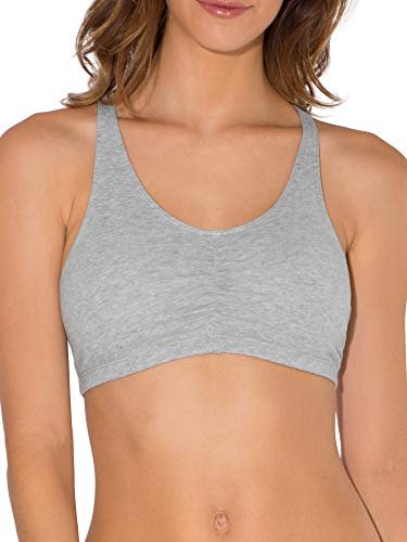 Fruit Of The Loom Women'S Adjustable Shirred Front Racerback Sports Bra,  Heather Grey/White/Black Hue, 44 - Imported Products from USA - iBhejo