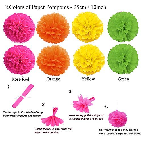 21pcs Mexican Paper Flowers Mexican Flowers Decoration Fiesta