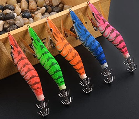 Glow Squid Jigs Saltwater Fishing Lures 10pcs Shrimp Prawn Lures Luminous  for Cuttlefish Octopus Fishing Lures Kit - Imported Products from USA -  iBhejo