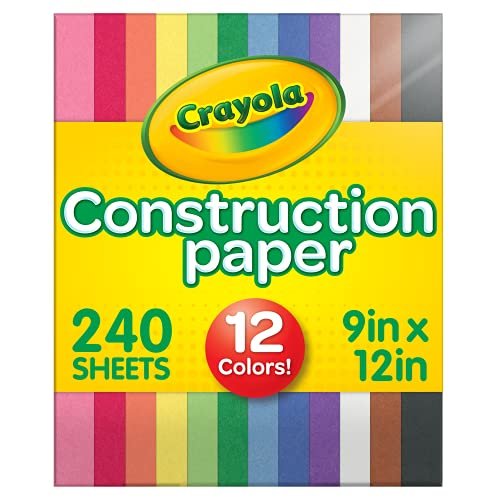 Crayola Construction Paper (240ct) 12 Assorted Colors Kids Arts