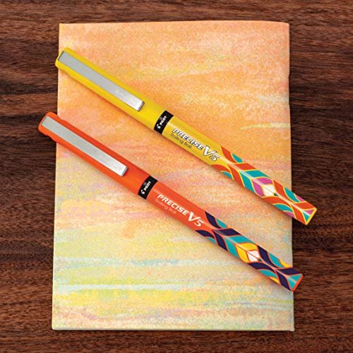 Pilot, Precise V5, Capped Liquid Ink Rolling Ball Pens, Extra Fine Point  0.5 MM, Assorted Colors, Pack of 12