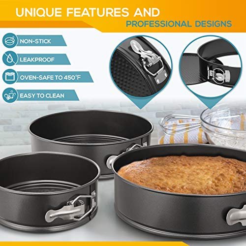 HIWARE 8 Inch Non-stick Springform Pan with Removable Bottom - Leakproof  Cheesecake Pan with 50 Pcs Parchment Paper