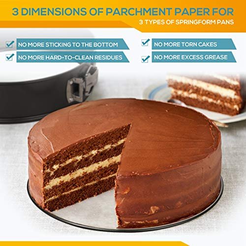 HIWARE 8 Inch Non-stick Springform Pan with Removable Bottom - Leakproof  Cheesecake Pan with 50 Pcs Parchment Paper