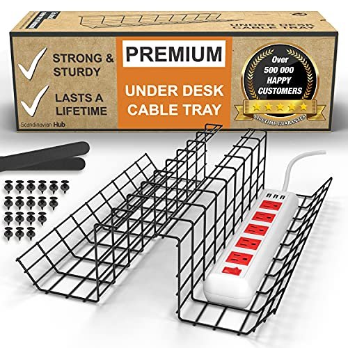 Cable Management Net - Under Desk Cable Management Tray - Cable Net Under  Desk - Desk Wire Management Under Desk - Cord Organizer Desk
