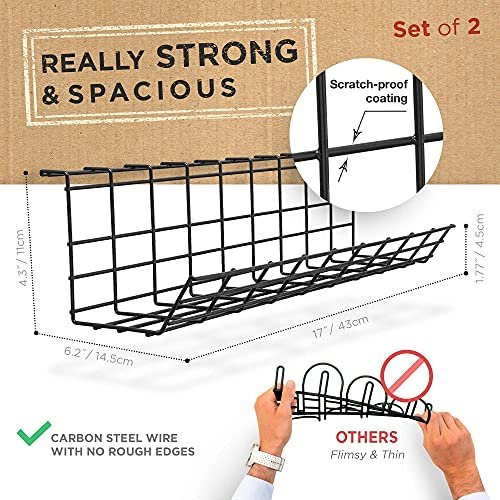 Under Desk Cable Tidy Cord Organiser Wire Management 