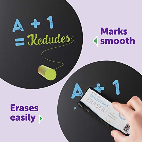 Kedudes Dustless Chalk With Eraser (24 Pack) - 12 Colored