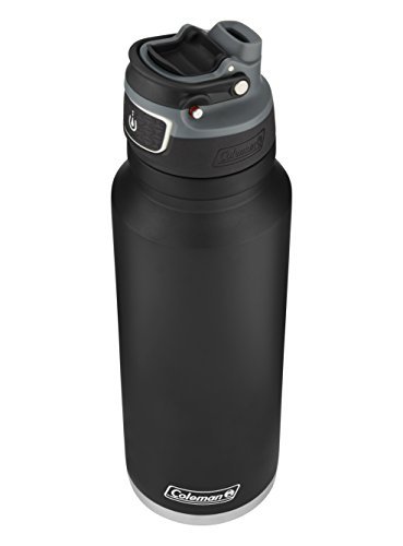 Coleman Autoseal FreeFlow Stainless Steel Insulated Water Bottle, Black, 40 oz