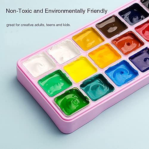 Miya Gouache Paint Set, 18 Colors X 30Ml Unique Jelly Cup Design, Portable  Case (Pink) - Imported Products from USA - iBhejo