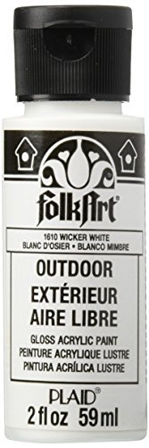 FolkArt Outdoor Acrylic Paint in Assorted Colors (2 Ounce), 1610 Wicker  White
