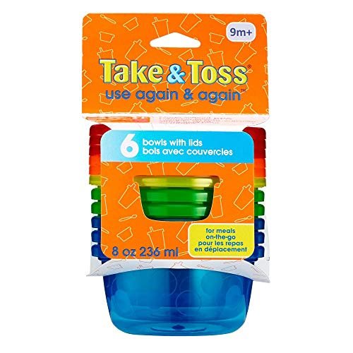 Tomy - Take & Toss 6Pk Toddler Bowls 8oz