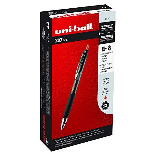 Uni-ball Gel Medium Point Pens, Red Ink - Dozen