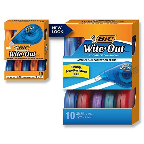 Bic Wite-Out Brand Ez Correct Correction Tape, 39.3 Feet, 10-Count