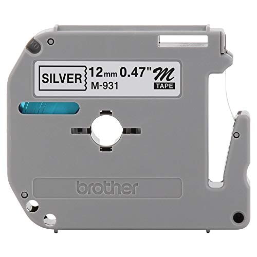 Brother Tape Cartridge 0 5in Wide Nonlaminated Black on Silver M931 for sale online 