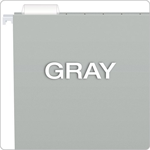 Letter Size Pendaflex Recycled Hanging Folders 1/5 Cut Gray 81604 25/BX 