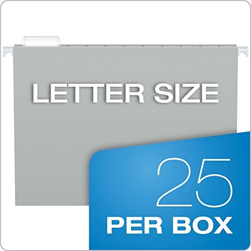 25/BX Letter Size 81604 Pendaflex Recycled Hanging Folders 1/5 Cut Gray 