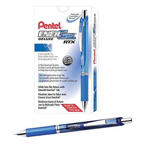 BIC Gel-ocity Smooth Stic Gel Pens, Fine Point, 0.5mm, Blue Ink, 4