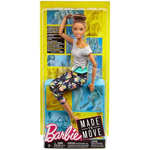Barbie Made To Move Doll with 22 Flexible Joints Long wavy Brunette Hair