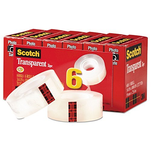Scotch® Transparent Tape 600-2P34-72, 3/4-inch x 2592 Inches, 2
