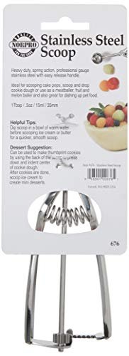 Norpro Stainless Steel Meatballer/Scoop, 35MM (1 Tablespoon), Silver