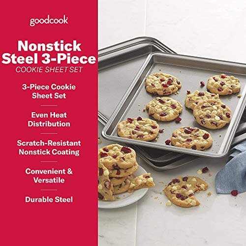 Good Cook Set Of 3 Non-Stick Cookie Sheet