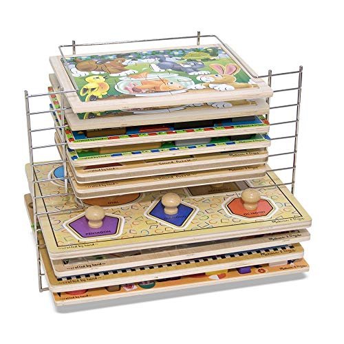 Melissa & Doug Deluxe Metal Wire Puzzle Storage Rack For 12 Small And Large  Puzzles - Puzzle Rack Organizer, Puzzle Holder Rack For Kids, Puzzle Orga -  Imported Products from USA - iBhejo