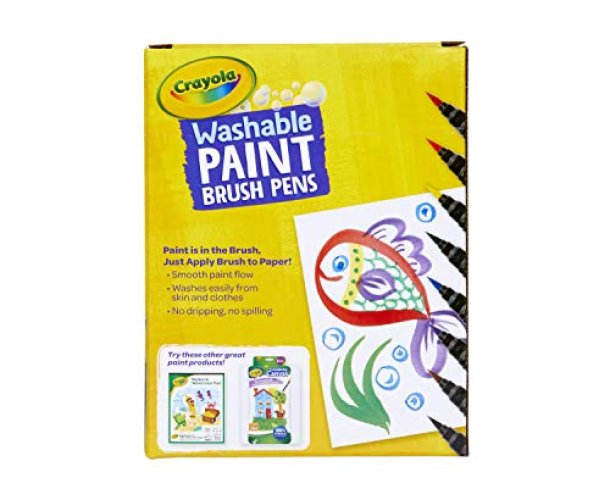 Washable No-Drip Paint Brush Pens, 5 Count, Crayola.com