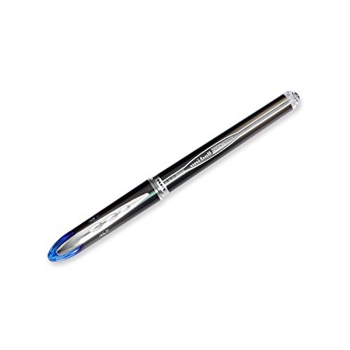 Uniball Vision Rollerball Pens, Micro Point (0.5mm), Blue Ink, 12 Count