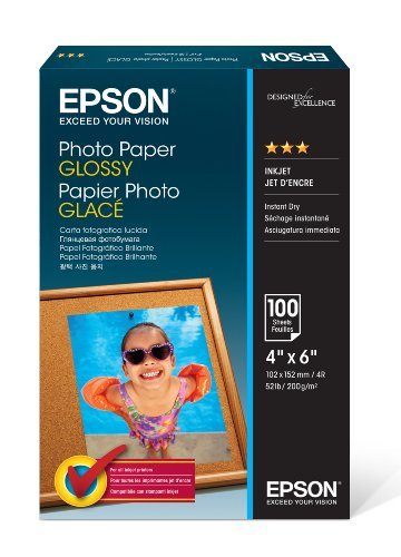 Epson Photo Paper Glossy - Borderless - S042038, 4 x 6 (100 sheets)