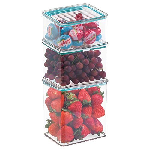 iDesign Clear Plastic BPA-Free Pantry Stackable Storage Organizer Bin with  Air-Tight Hinged Lid, 2 Quart Container, 5.5 x 6.6 x 5 