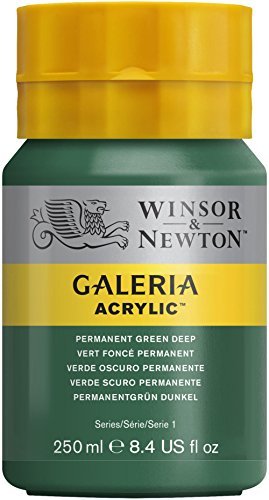 Winsor & Newton - Galeria Acrylic - 200ml Tube - Permanent Green Deep