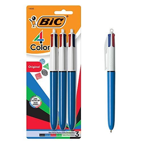 Bic 4-Color Ball Pen - Medium Point - 1.0Mm - Assorted Ink - 3-Count -  Imported Products from USA - iBhejo