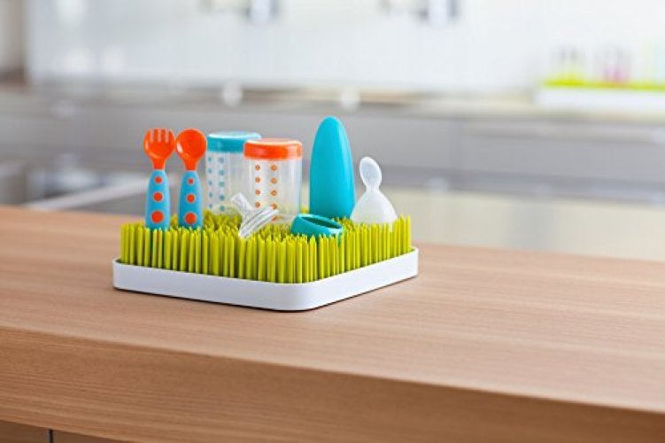 Boon Grass Countertop Drying Rack, Low-Profile Easy to Clean Baby Bottle  Drying Rack, Green