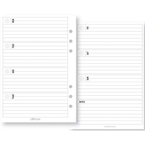 Simple Stories 4947 Planner Essentials Double-Sided Inserts, Multi-Colour, Size A5, Pack of 72