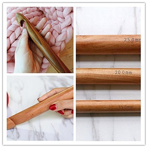 25/20/15Mm Handmade Beach Wood Crochet Hooks, Giant Yarn Hook For Kniiting  Gift (25/20/15 Mm) - Imported Products from USA - iBhejo
